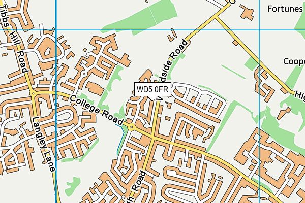 WD5 0FR map - OS VectorMap District (Ordnance Survey) WD5 0FR map - OS VectorMap District (Ordnance Survey)