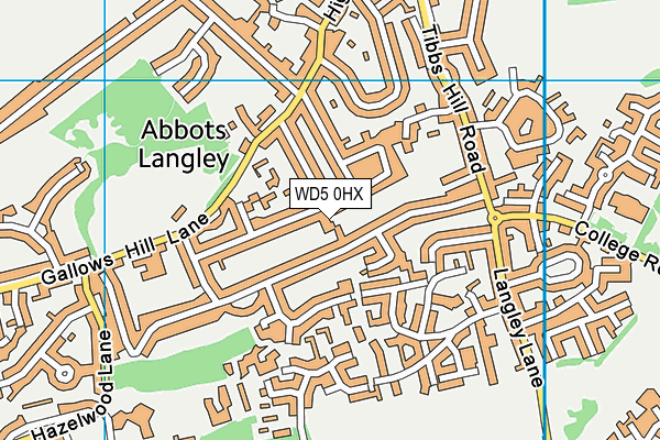 WD5 0HX map - OS VectorMap District (Ordnance Survey) WD5 0HX map - OS VectorMap District (Ordnance Survey)