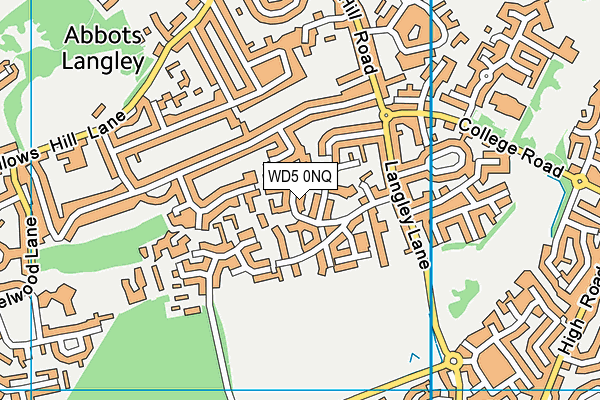 WD5 0NQ map - OS VectorMap District (Ordnance Survey) WD5 0NQ map - OS VectorMap District (Ordnance Survey)