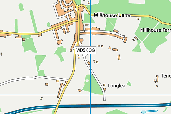 WD5 0QG map - OS VectorMap District (Ordnance Survey)