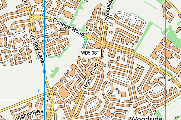 WD5 0ST map - OS VectorMap District (Ordnance Survey) WD5 0ST map - OS VectorMap District (Ordnance Survey)