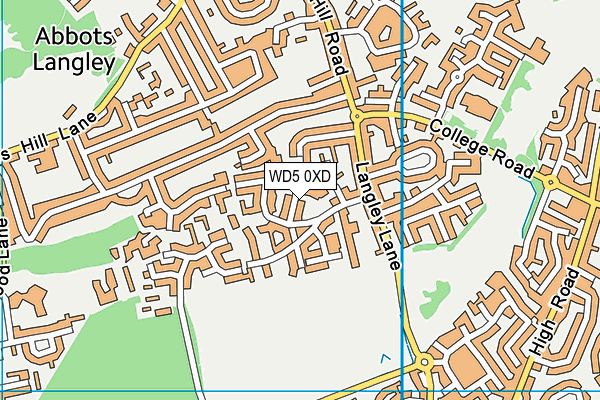 WD5 0XD map - OS VectorMap District (Ordnance Survey) WD5 0XD map - OS VectorMap District (Ordnance Survey)