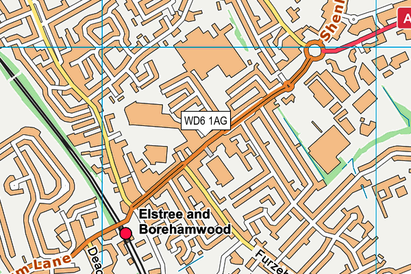 WD6 1AG map - OS VectorMap District (Ordnance Survey) WD6 1AG map - OS VectorMap District (Ordnance Survey)