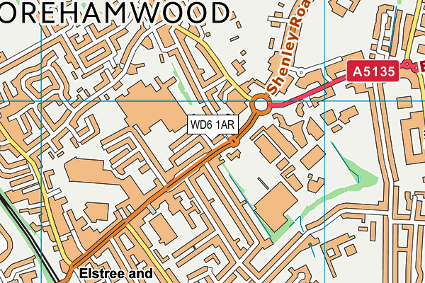 WD6 1AR map - OS VectorMap District (Ordnance Survey) WD6 1AR map - OS VectorMap District (Ordnance Survey)