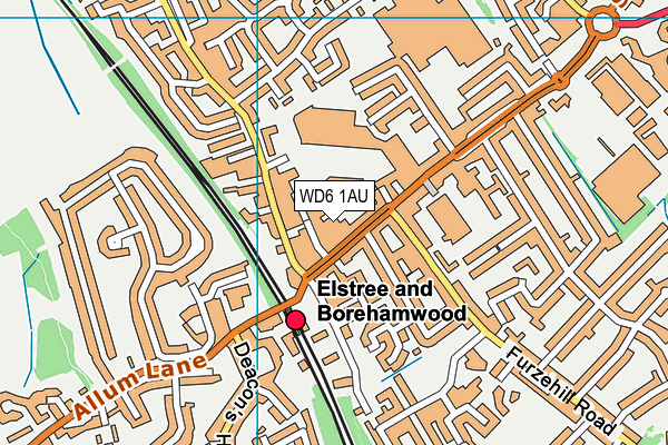 WD6 1AU map - OS VectorMap District (Ordnance Survey) WD6 1AU map - OS VectorMap District (Ordnance Survey)
