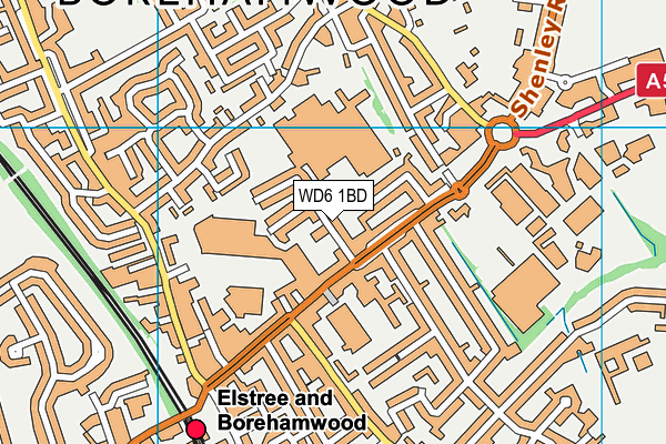 WD6 1BD map - OS VectorMap District (Ordnance Survey) WD6 1BD map - OS VectorMap District (Ordnance Survey)