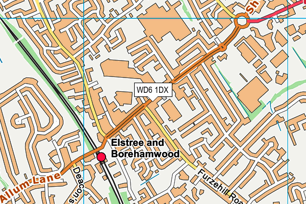 WD6 1DX map - OS VectorMap District (Ordnance Survey) WD6 1DX map - OS VectorMap District (Ordnance Survey)