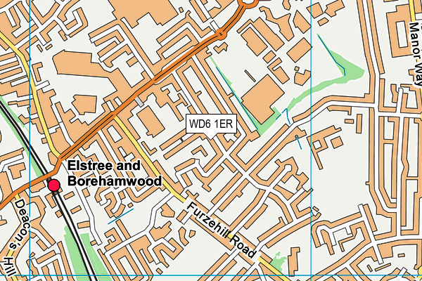 WD6 1ER map - OS VectorMap District (Ordnance Survey) WD6 1ER map - OS VectorMap District (Ordnance Survey)