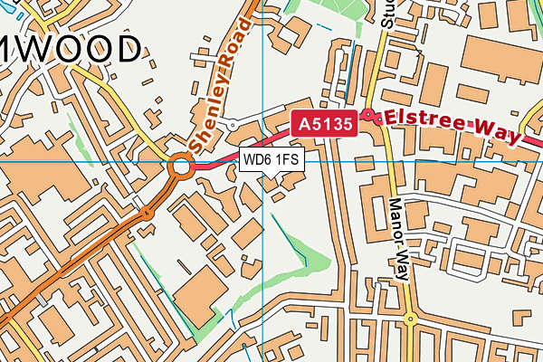 WD6 1FS map - OS VectorMap District (Ordnance Survey) WD6 1FS map - OS VectorMap District (Ordnance Survey)