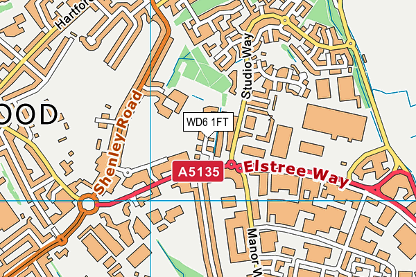 WD6 1FT map - OS VectorMap District (Ordnance Survey) WD6 1FT map - OS VectorMap District (Ordnance Survey)