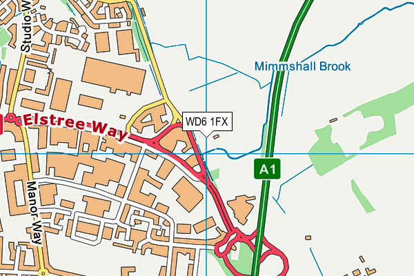 WD6 1FX map - OS VectorMap District (Ordnance Survey) WD6 1FX map - OS VectorMap District (Ordnance Survey)