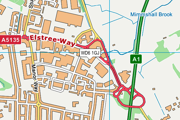WD6 1GJ map - OS VectorMap District (Ordnance Survey) WD6 1GJ map - OS VectorMap District (Ordnance Survey)