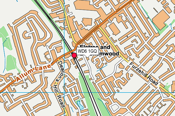 WD6 1GQ map - OS VectorMap District (Ordnance Survey)