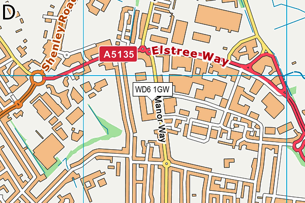 WD6 1GW map - OS VectorMap District (Ordnance Survey) WD6 1GW map - OS VectorMap District (Ordnance Survey)