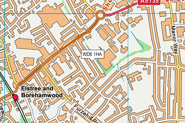 WD6 1HA map - OS VectorMap District (Ordnance Survey)