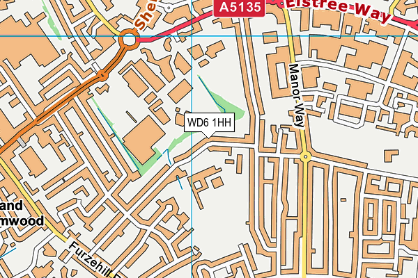 WD6 1HH map - OS VectorMap District (Ordnance Survey) WD6 1HH map - OS VectorMap District (Ordnance Survey)