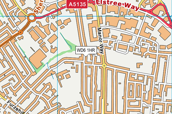 WD6 1HR map - OS VectorMap District (Ordnance Survey) WD6 1HR map - OS VectorMap District (Ordnance Survey)
