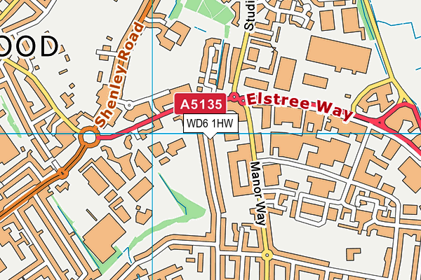 WD6 1HW map - OS VectorMap District (Ordnance Survey) WD6 1HW map - OS VectorMap District (Ordnance Survey)