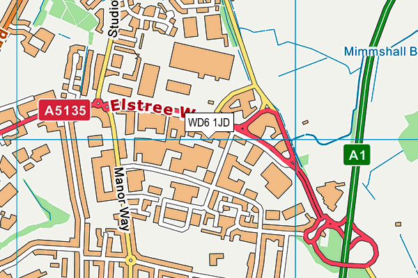 WD6 1JD map - OS VectorMap District (Ordnance Survey) WD6 1JD map - OS VectorMap District (Ordnance Survey)