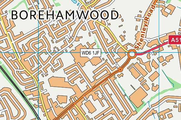 WD6 1JF map - OS VectorMap District (Ordnance Survey) WD6 1JF map - OS VectorMap District (Ordnance Survey)