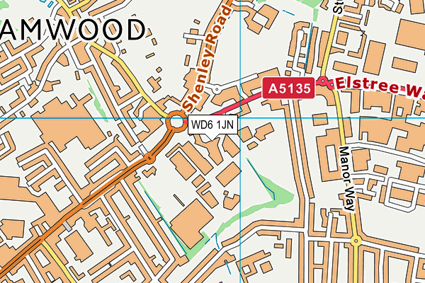 WD6 1JN map - OS VectorMap District (Ordnance Survey) WD6 1JN map - OS VectorMap District (Ordnance Survey)