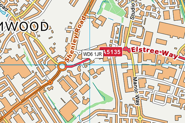 WD6 1JR map - OS VectorMap District (Ordnance Survey)