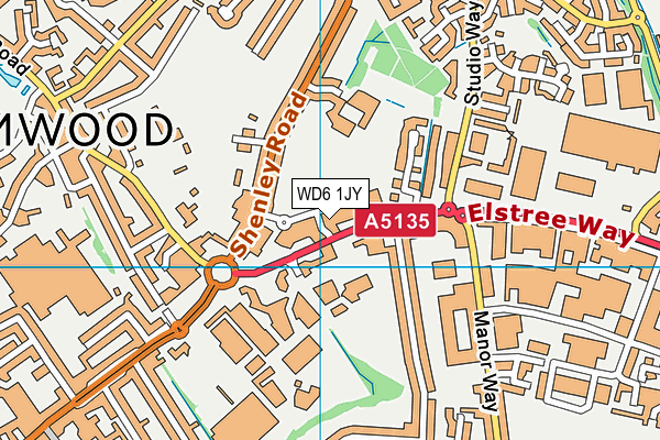 WD6 1JY map - OS VectorMap District (Ordnance Survey) WD6 1JY map - OS VectorMap District (Ordnance Survey)