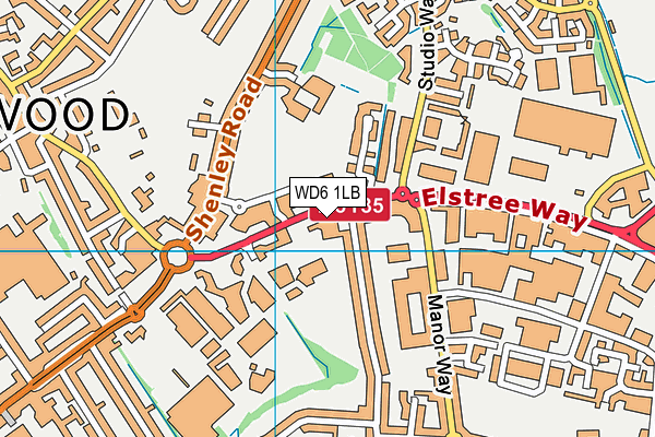 WD6 1LB map - OS VectorMap District (Ordnance Survey)
