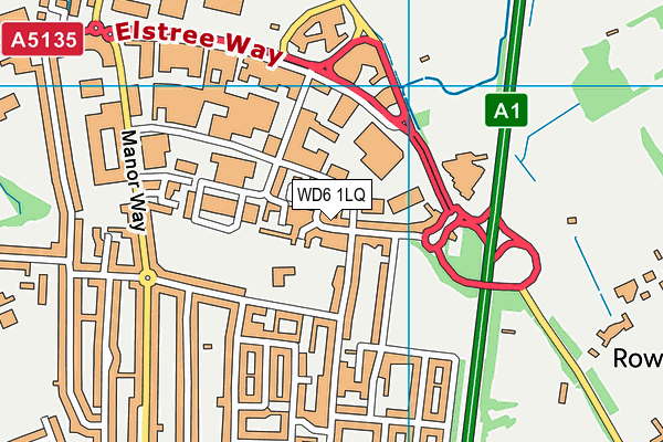 WD6 1LQ map - OS VectorMap District (Ordnance Survey)