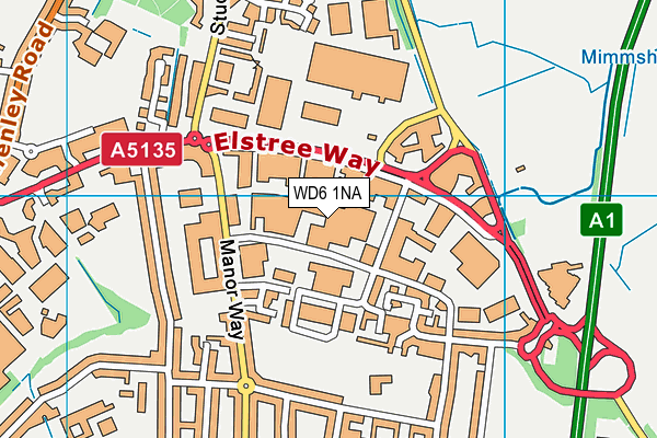 WD6 1NA map - OS VectorMap District (Ordnance Survey) WD6 1NA map - OS VectorMap District (Ordnance Survey)