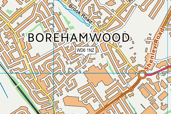 WD6 1NZ map - OS VectorMap District (Ordnance Survey) WD6 1NZ map - OS VectorMap District (Ordnance Survey)