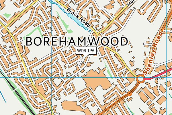 WD6 1PA map - OS VectorMap District (Ordnance Survey)
