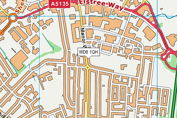 WD6 1QH map - OS VectorMap District (Ordnance Survey) WD6 1QH map - OS VectorMap District (Ordnance Survey)