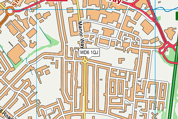 WD6 1QJ map - OS VectorMap District (Ordnance Survey) WD6 1QJ map - OS VectorMap District (Ordnance Survey)