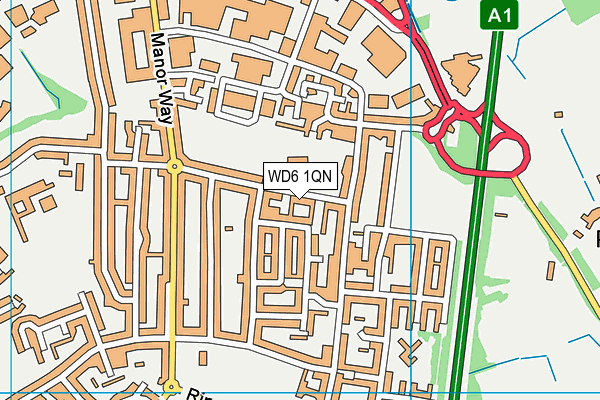 WD6 1QN map - OS VectorMap District (Ordnance Survey) WD6 1QN map - OS VectorMap District (Ordnance Survey)