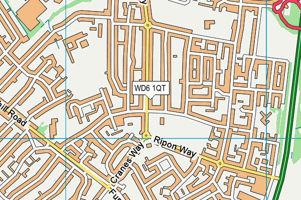 WD6 1QT map - OS VectorMap District (Ordnance Survey) WD6 1QT map - OS VectorMap District (Ordnance Survey)