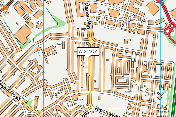 WD6 1QY map - OS VectorMap District (Ordnance Survey) WD6 1QY map - OS VectorMap District (Ordnance Survey)