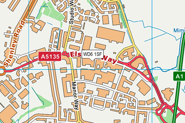 WD6 1SF map - OS VectorMap District (Ordnance Survey) WD6 1SF map - OS VectorMap District (Ordnance Survey)
