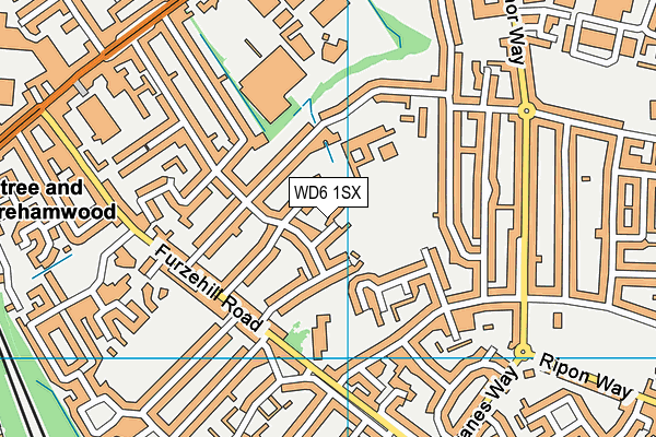 WD6 1SX map - OS VectorMap District (Ordnance Survey) WD6 1SX map - OS VectorMap District (Ordnance Survey)