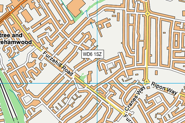 WD6 1SZ map - OS VectorMap District (Ordnance Survey) WD6 1SZ map - OS VectorMap District (Ordnance Survey)