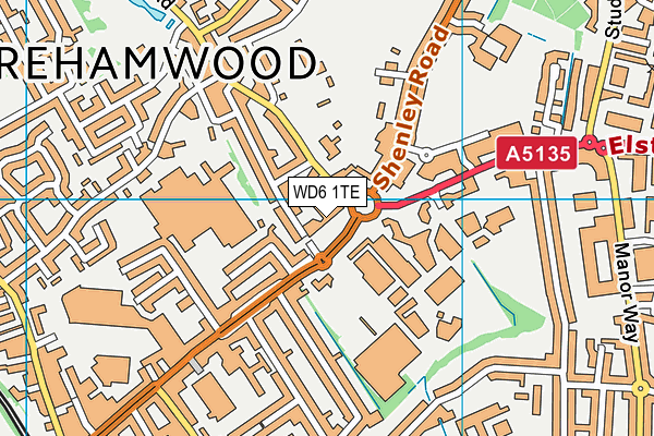 WD6 1TE map - OS VectorMap District (Ordnance Survey) WD6 1TE map - OS VectorMap District (Ordnance Survey)