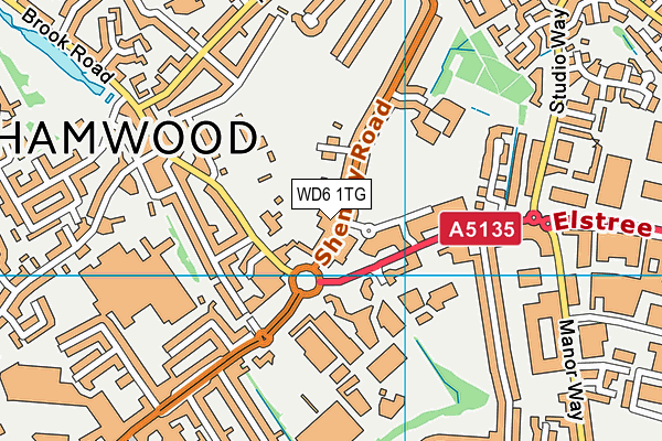 WD6 1TG map - OS VectorMap District (Ordnance Survey)
