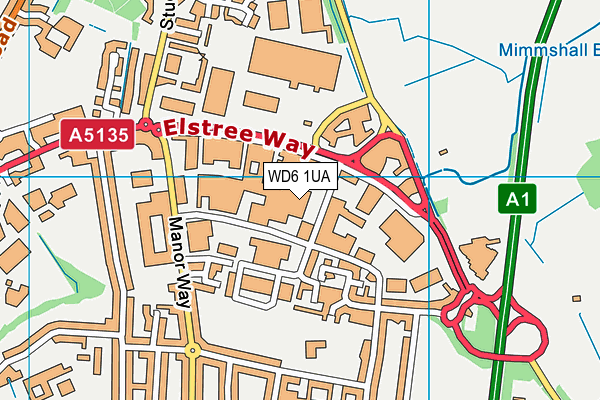 WD6 1UA map - OS VectorMap District (Ordnance Survey) WD6 1UA map - OS VectorMap District (Ordnance Survey)