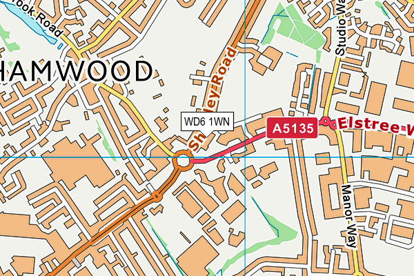 WD6 1WN map - OS VectorMap District (Ordnance Survey) WD6 1WN map - OS VectorMap District (Ordnance Survey)