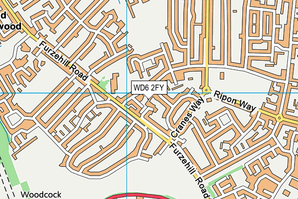 WD6 2FY map - OS VectorMap District (Ordnance Survey) WD6 2FY map - OS VectorMap District (Ordnance Survey)