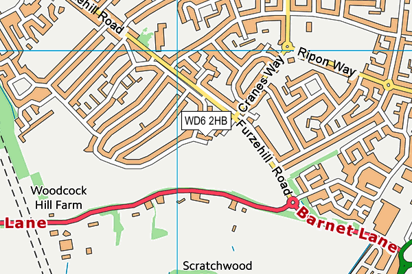 WD6 2HB map - OS VectorMap District (Ordnance Survey) WD6 2HB map - OS VectorMap District (Ordnance Survey)