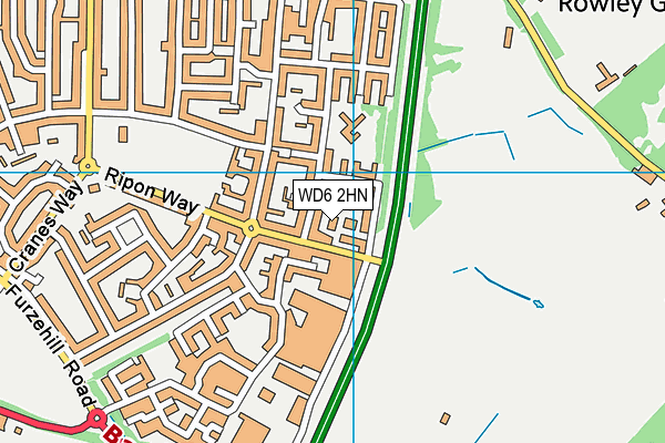 WD6 2HN map - OS VectorMap District (Ordnance Survey) WD6 2HN map - OS VectorMap District (Ordnance Survey)