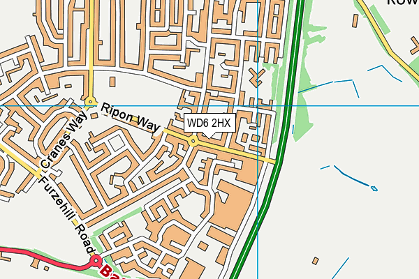 WD6 2HX map - OS VectorMap District (Ordnance Survey) WD6 2HX map - OS VectorMap District (Ordnance Survey)