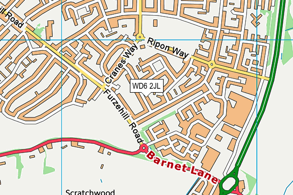 WD6 2JL map - OS VectorMap District (Ordnance Survey) WD6 2JL map - OS VectorMap District (Ordnance Survey)