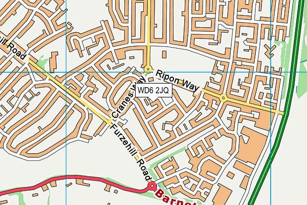 WD6 2JQ map - OS VectorMap District (Ordnance Survey) WD6 2JQ map - OS VectorMap District (Ordnance Survey)